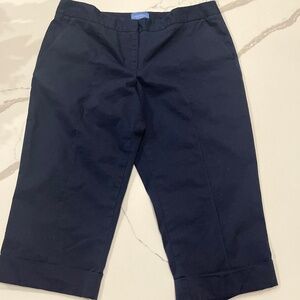 Simply Vera Vera Wang Dark Blue Pintuck Capri Pants Size 14